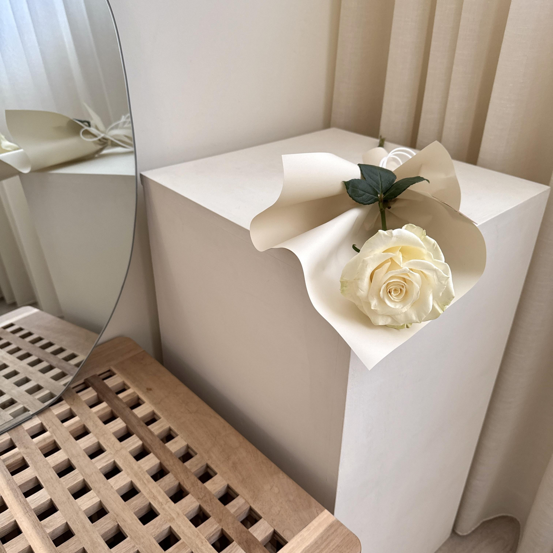 白色愛情故事單支玫瑰花束 5