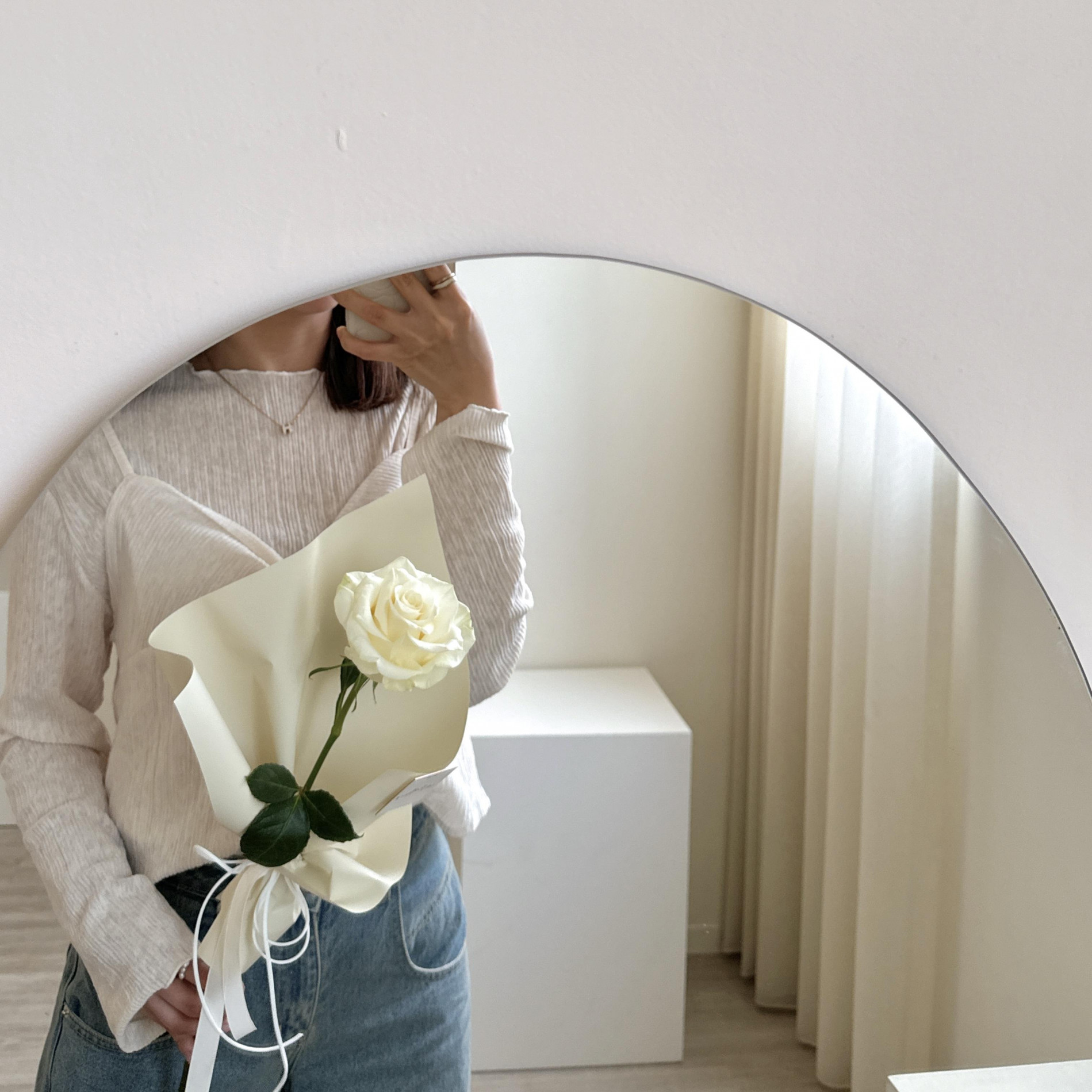 白色愛情故事單支玫瑰花束 6